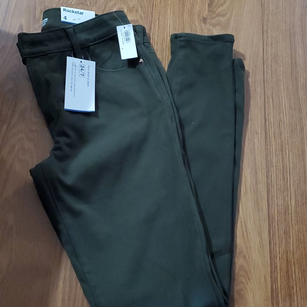 Army Green Old Navy Rockstar Super Skinny Jeans